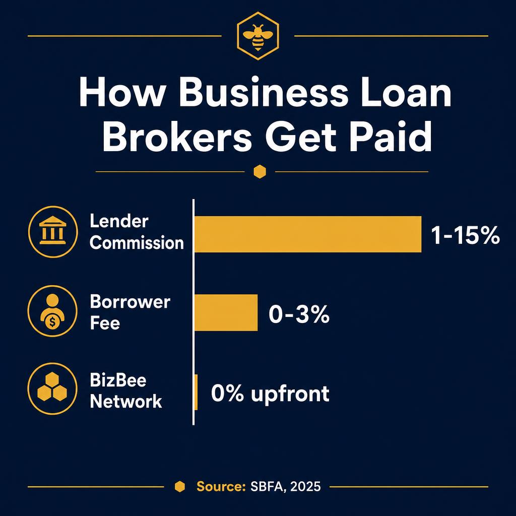Bar chart of typical business loan broker commission ranges by product