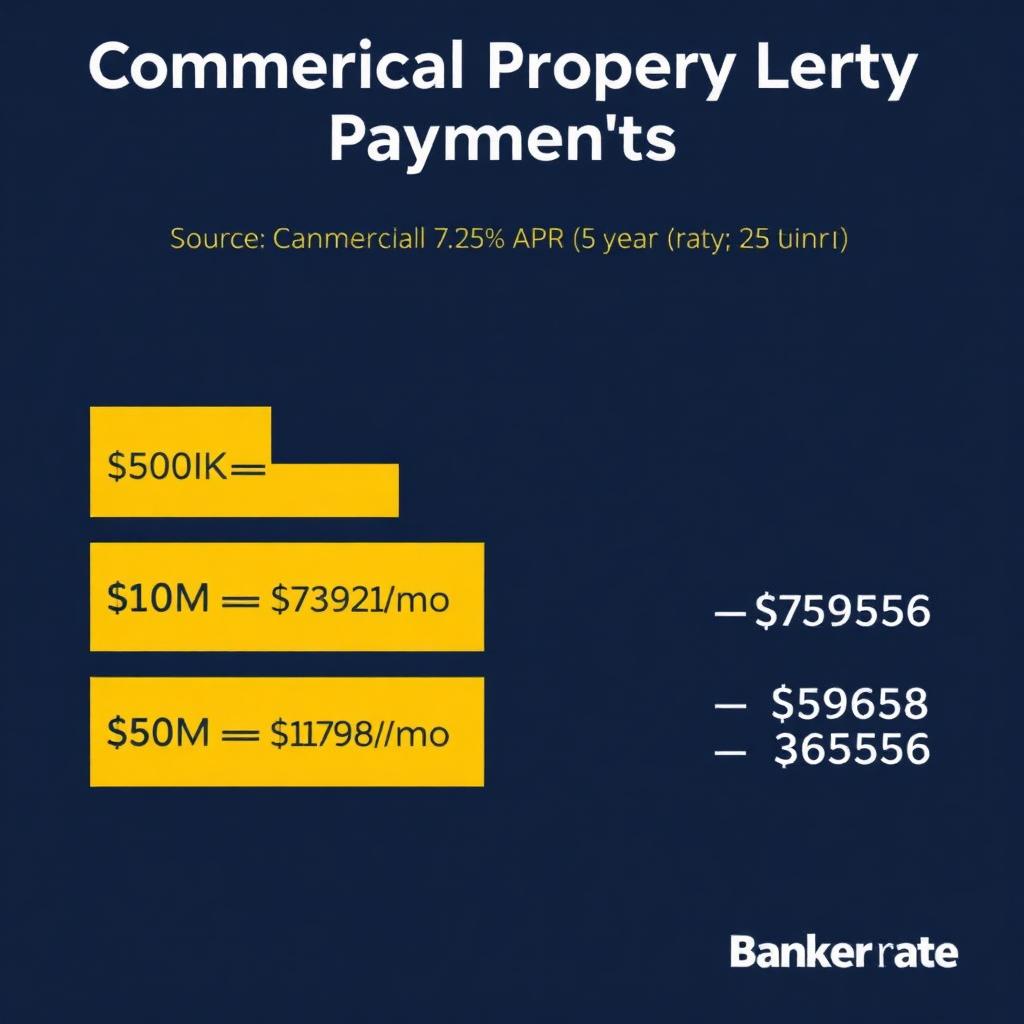 Commercial property loan monthly payments by loan size at 7.5% APR over 25 years