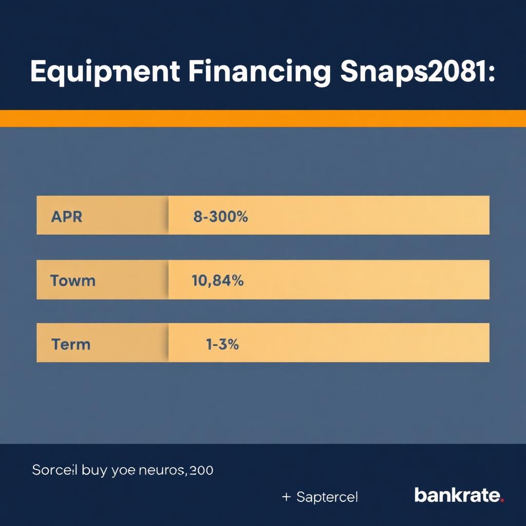 Equipment financing snapshot showing APR, down payment, term ranges