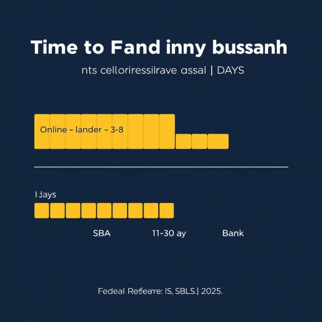 Time to funding chart comparing online lender vs SBA vs bank