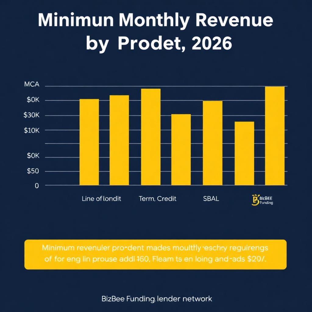 Minimum monthly revenue requirements by online loan product
